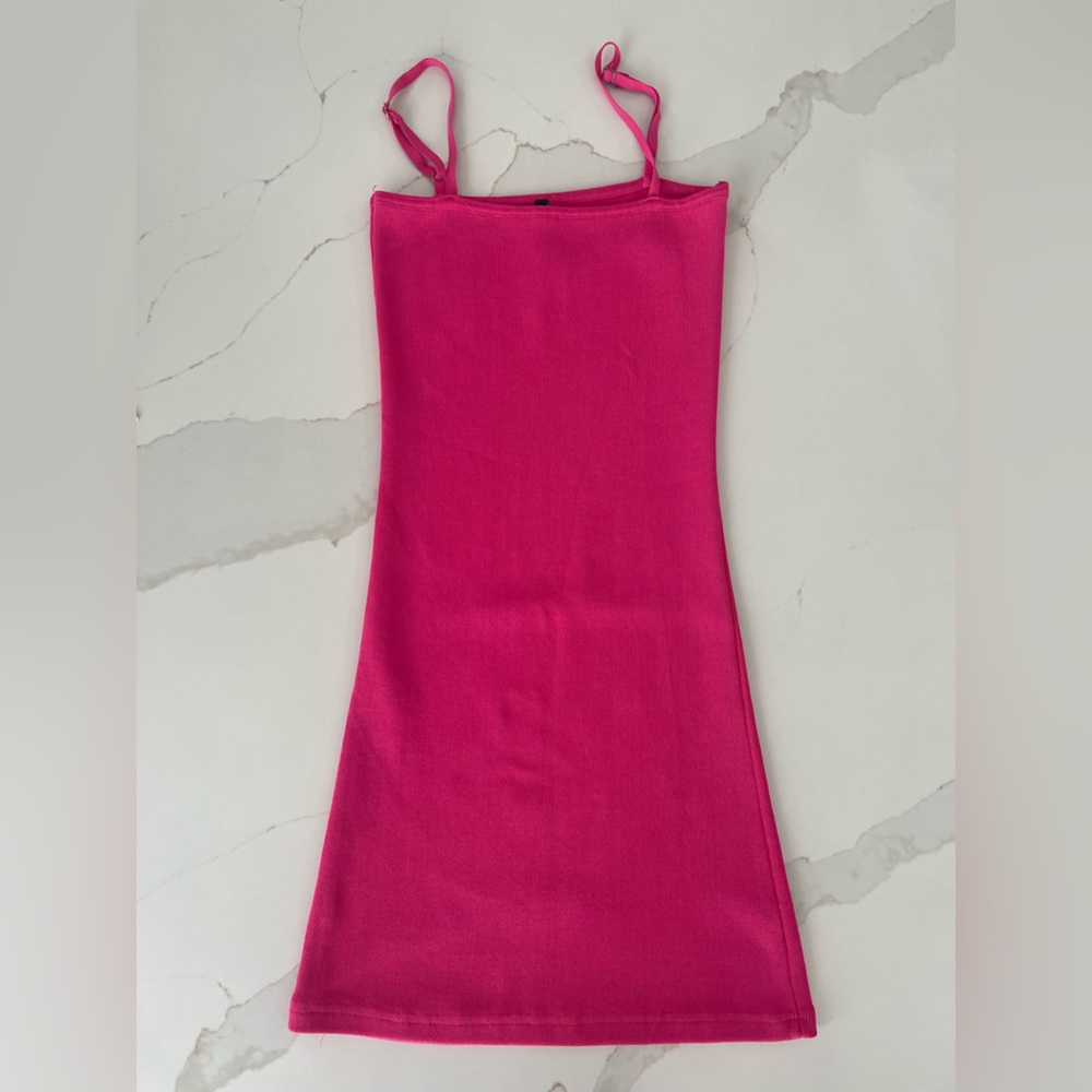 Hot pink body con dress